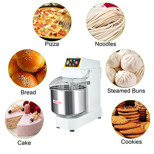 Mélangeur à spirale à vitesse variable pour usage commercial, bol en acier inoxydable avec protection de sécurité pour boulangerie - Product Image 6