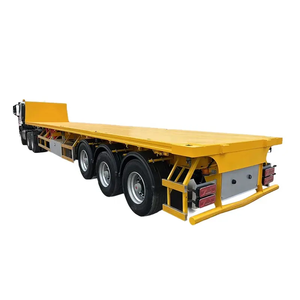 ราคาโรงงาน รถพ่วงกึ่งพ่วงแบบแบน 4 เพลา 3 เพลา ขยายได้ สำหรับตู้คอนเทนเนอร์ขนาด 20 ฟุต 25 ฟุต 40 ฟุต รับน้ำหนักได้ 70 ตัน - Product Image 2