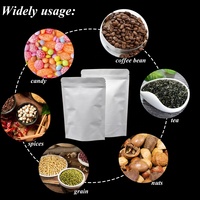 High Quality Reusable White Kraft Paper Pouches With Aluminum Foil Lining Portable Waterproof Food Storage Bags With Zipper