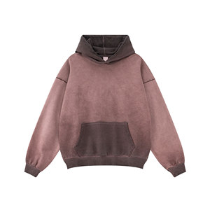 เสื้อมีฮู้ดล้างกรดแบบสวมหัวเสื้อไม่มีกรดเสื้อสเวตเตอร์ผ้าเฟรนช์เทอร์รี่ขนาดใหญ่พิเศษพิมพ์โลโก้ได้ตามต้องการ - Product Image 3