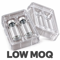 Boîte en plastique transparente à clapet pour 2 flacons, emballage pour flacons de médicaments