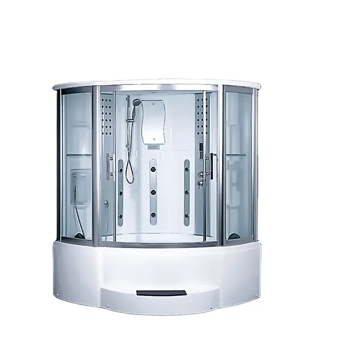 K-7108B जोड़ी भाप कमरे में स्नान सफेद एक्रिलिक गीला सॉना कमरे के साथ प्रकाश