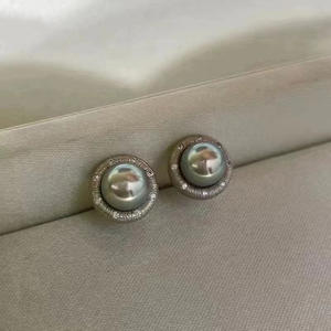 Accessoires en argent S925 pour la création de bijoux, perles rondes de 6-7 mm, boucles d'oreilles avec support creux 22033 pour cache-oreille - Product Image 3