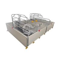 Lit de mise bas pour truies double personne de style européen Nouvelles caisses de mise bas galvanisées pour porcs pour fermes porcines Cages pour animaux