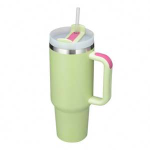 40Oz <b>Insulated</b> <b>Tumbler</b> <b>With</b> Lid and <b>Straws</b>, Stainless Steel Double Vacuum Coffee <b>Tumbler</b> <b>With</b> Handle - Product Image 2