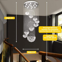 Grand lustre goutte de pluie en cristal K9 en spirale longue Duplex bâtiment Villa escalier suspendu fournisseur de lumière