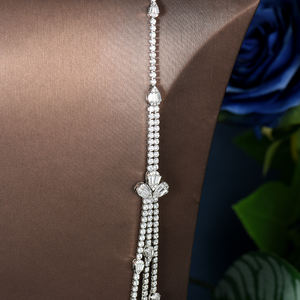 HIBRIDE Drei Schichten 2PCS Zirkonia Frauen Schmuck Sets Trendy Halskette Ohrringe Für Braut Hochzeit Accessoires N-1493 - Product Image 4