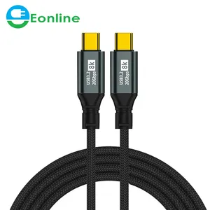 Eonline 3D USB3.2 Gen2 кабель 8K USB Type C 20 Гбит/с 8K 5A PD100W QC4.0 кабель для зарядки WD черный сверхскоростной USB 20 Гбит/с