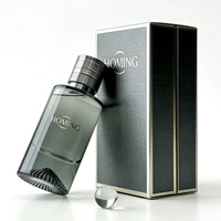 Flacon de parfum vide en verre de luxe personnalisé avec bouchon magnétique, couvercle rond argenté, rechargeable, 30ml, 50ml, 100ml, avec boîte