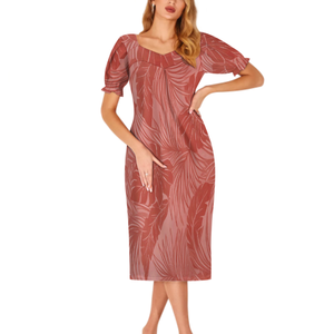 Sommer Luxus Design <span class=keywords><strong>Mumu</strong></span> <span class=keywords><strong>Bild</strong></span> Fabrik Outlet Polynesisch Samoan Tribal Pattern Design Laterne Ärmel Freizeit kleid - Product Image 4