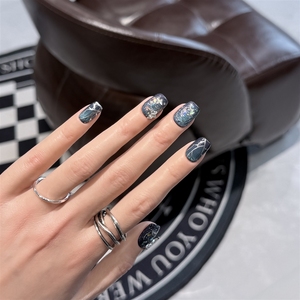 <span class=keywords><strong>Uñas</strong></span> Postizas Acrílicas Pintadas a Mano con Diseño de Ojo <span class=keywords><strong>Azul</strong></span> Púrpura, Puntas <span class=keywords><strong>Cortas</strong></span>, Hechas a Mano, de Alta Calidad, Venta al Por Mayor - Product Image 1