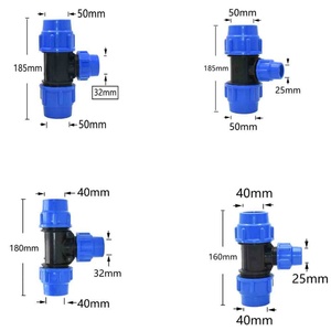 ตัวแยกน้ำขนาด 50 x 40 x 50 มม. สำหรับข้อต่อสวนแบบ T ชนิดลดขนาด 3 ทาง ชุดอุปกรณ์รดน้ำ PE ตัวแยกท่อและข้อต่อท่อ - Product Image 2