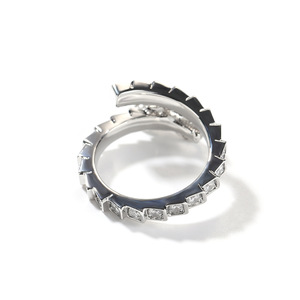 Großhandel 18 Karat vergoldet Kupfer chinesischen Drachen Zirkon Unisize verstellbaren Silber <span class=keywords><strong>ring</strong></span> für Männer - Product Image 2