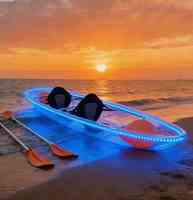 Kayak transparent en PC anti-rayures 6 mm, bateau double place, capacité 200 kg, idéal pour les îles et les stations balnéaires