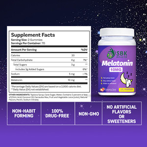 Custom Melatonin Gummies with Sodium Dietary <b>Supplement</b> Improve Sleep Quality Promote Relaxation Gummy Candy - Product Image 6