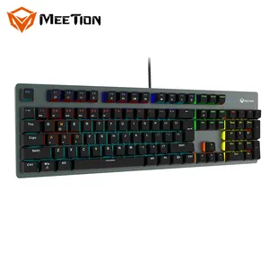 Meetion MT-MK007 Pro Usb 104 Toetsen Mini Bedrade Rgb Led Mechanisch Gaming Toetsenbord Voor Gamer Desktop Pc Computer