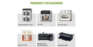 <span class=keywords><strong>Friteuse</strong></span> à air électrique <span class=keywords><strong>double</strong></span> pile de 11 litres Style carré moderne Panier <span class=keywords><strong>double</strong></span> manuel sans huile 1 an pour gril ménage - Product Image 5