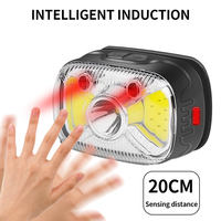 Lampe frontale LED à détecteur de mouvement COB rechargeable par USB, sans fil, super lumineuse 1000 lumens, rotative, pour situations d'urgence