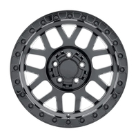 Rueda Forjada Beadlock de 14"-24" Pulgadas, Diseño de Siete Radios Divididos, 5 Birlos, para Jeep Wrangler Todoterreno, Negro Satinado