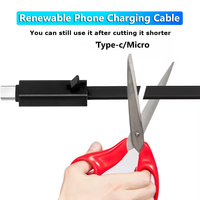 Vente en gros téléphone câble usb type-c charge rapide réglable renouvelable coupe magnétique réparation rapide téléphone portable réutilisable micro