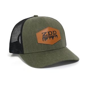 قبعات تراكر رجالية مخصصة بالجملة، قبعات قطنية مغسولة بتصميم عتيق ذات 6 ألواح مع شبكة وشعار مطبوع، موديل ريتشاردسون 112 - Product Image 3