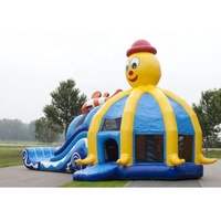Maison de rebond gonflable Seaworld avec toboggan et piscine à balles combo gonflable humide ou sec à vendre