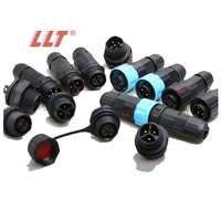 Connecteur d'alimentation extérieur étanche IP67 LLT Factory M16 2+3 broches auto-bloquant pour éclairage LED de plantes, prise aviation mâle-femelle