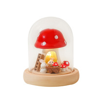 Lampe en verre créative faite à la main, personnalisable, en forme de lapin et de champignon, pour la décoration de la maison, de la chambre et du bureau, cadeau idéal pour les étudiants