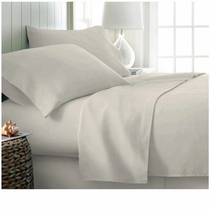 Hot Quality Cotton Bed sheet 4PCS Solid Color Bedding Sets