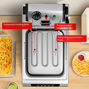 <span class=keywords><strong>Friteuse</strong></span> <span class=keywords><strong>professionnelle</strong></span> commerciale à double cuve avec fonction de levage automatique et revêtement antirouille pour une hygiène optimale - Product Image 3