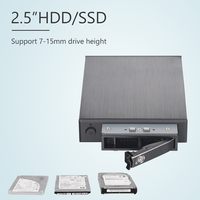 Boîtier interne de disque dur 15mm avec interface SATA SAS de 2.5 pouces pour baie de disquette 3.5
