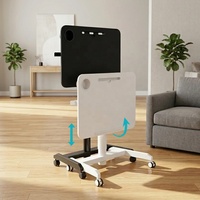 Modern Wheeled Adjustable Eco-Friendly Standing Desk Silent Gas Lift Tilting Desktop Home Office Study Writing Table