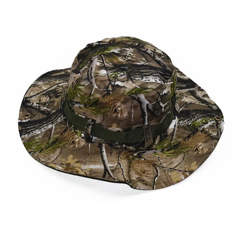 Sombrero táctico de la jungla para caza, senderismo, árbol Real, Camuflaje, sombrero táctico, gorra para hombre, sombrero de cubo de camuflaje