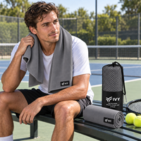 Serviette de sport en microfibre, salle de sport, fitness, avec logo personnalisé, serviette absorbante, serviette de voyage en plein air avec boîte en EVA