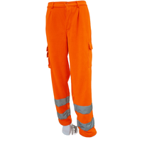 Pantaloni da Lavoro Traspiranti in Poliestere con Nastro Riflettente di Sicurezza ANSI Classe 2 ad Alta Visibilità e Logo Personalizzato