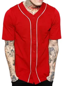เสื้อเบสบอลพิมพ์ซับลิเมชันชุดเครื่องแบบเสื้อเจอร์ซีย์เจอร์100% ตาข่ายโพลีเอสเตอร์แบบเรียบ