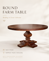 Table Ronde en Bois Massif pour Mariages, Événements, Banquets, Restaurants, Fêtes, Location, Mobilier Commercial pour la Restauration