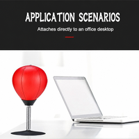 Ballon de boxe de bureau pour réflexes, sac de frappe rapide sur table, base à ventouse, en cuir PU mat, anti-stress pour enfants et adultes, 650g