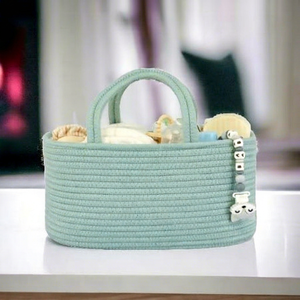 New Arrival Sustainable Multi Function Casual Outdoor Travel Handmade 100% Cotton Rope Diaper Organizer <b>Storage</b> Basket Kitchen - Product Image 1