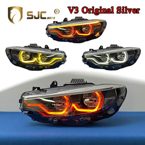 Sistema di Illuminazione Auto SJC V3 Fari Originali Argento per <span class=keywords><strong>BMW</strong></span> <span class=keywords><strong>Serie</strong></span> 4 F32 F36 F82 M3 F80 Bianco + CSL Giallo + DRL Rosso Diavolo - Product Image 1