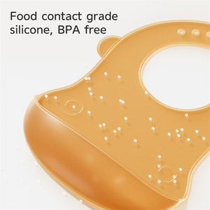 ผ้ากันเปื้อนซิลิโคนกันน้ำปราศจากสาร BPA สำหรับเด็กอายุ0-12เดือนพร้อมถุงเจลกันสิ่งสกปรกเป็นมิตรกับของเหลว - Product Image 5