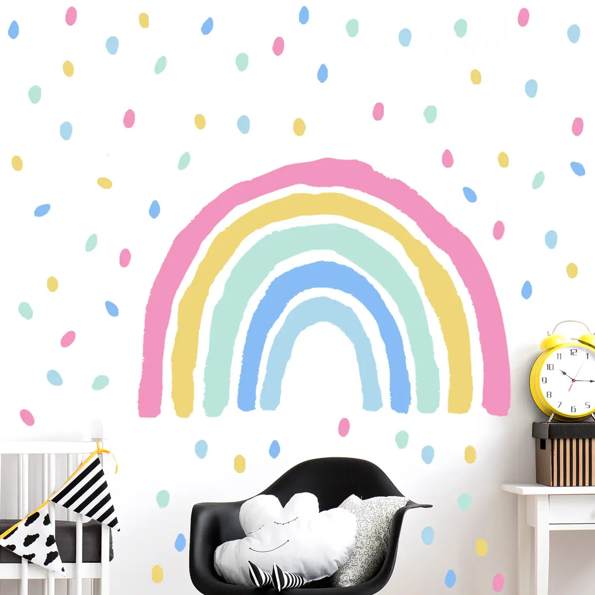 Rainbow Nordic Style Art Fashion Room Wall Decals For Bedroom Decoration