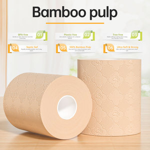 Papier toilette écologique en pulpe de bambou, logo personnalisé, style jetable, échantillon gratuit fourni - Product Image 3