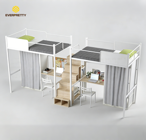 <span class=keywords><strong>Cama</strong></span> litera metálica para dormitorio de albergue <span class=keywords><strong>juvenil</strong></span> con armario y <span class=keywords><strong>escritorio</strong></span> para estudio, ideal para estudiantes. - Product Image 1