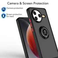 Étui de protection magnétique pour téléphone portable avec porte-anneau pour Xiaomi Poco F7 Pro Antichoc Soft TPU Hard PC Back Cover Cases