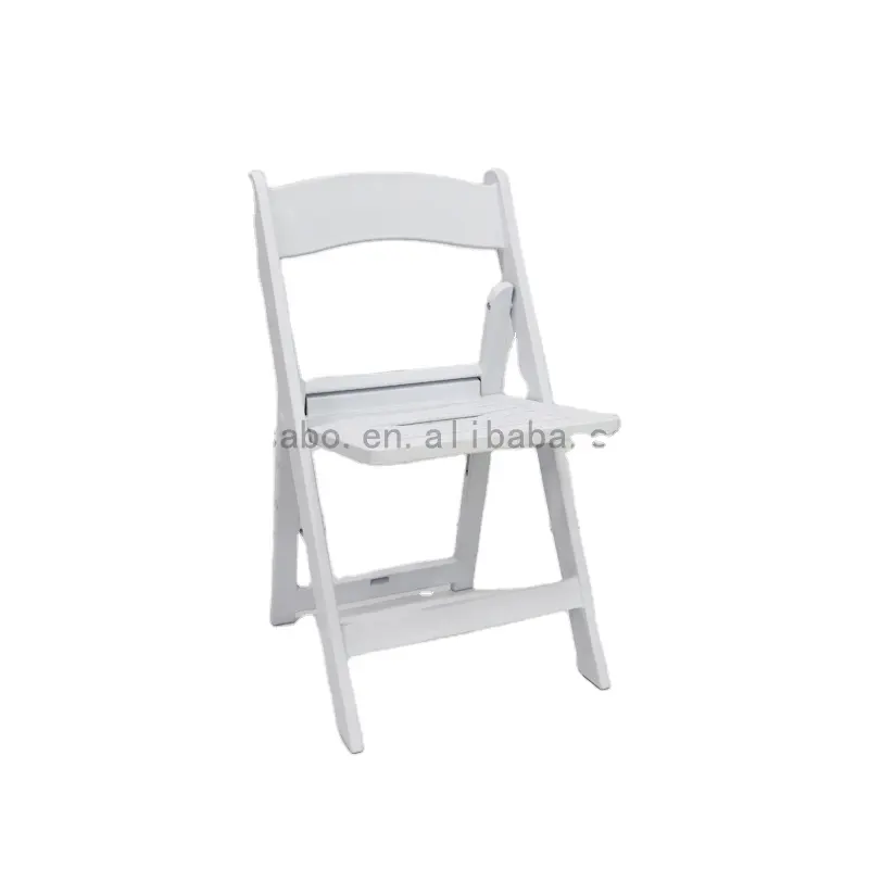 Moderne Stapelbare Opvouwbare Witte Plastic Hars Stoelen Voor Buiten Tuin Bruiloft Café Restaurant School Feest Hotel Gebruik