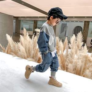 Nouveauté mode printemps automne, ensemble de vêtements décontractés pour garçons en 2 pièces, t-shirt à manches longues + pantalon pour enfants - Product Image 3