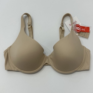 Reggiseno push-up con ferretto per seno grande, spalline regolabili, logo sulla coppe, in materiale morbido, da donna - Product Image 2
