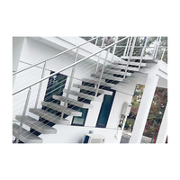 Escalier à monopoutre en acier inoxydable, design à une seule poutre
