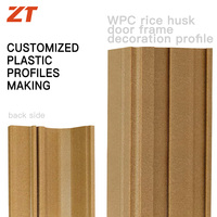 Cadres de portes et fenêtres intérieurs personnalisés en WPC PVC, cadres de portes creux en grain de bois de coque de riz, usine de profilés d'extrusion plastique